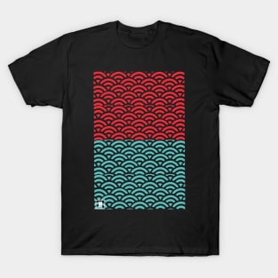 Retro Japanese Clouds Pattern RE:COLOR 19 T-Shirt